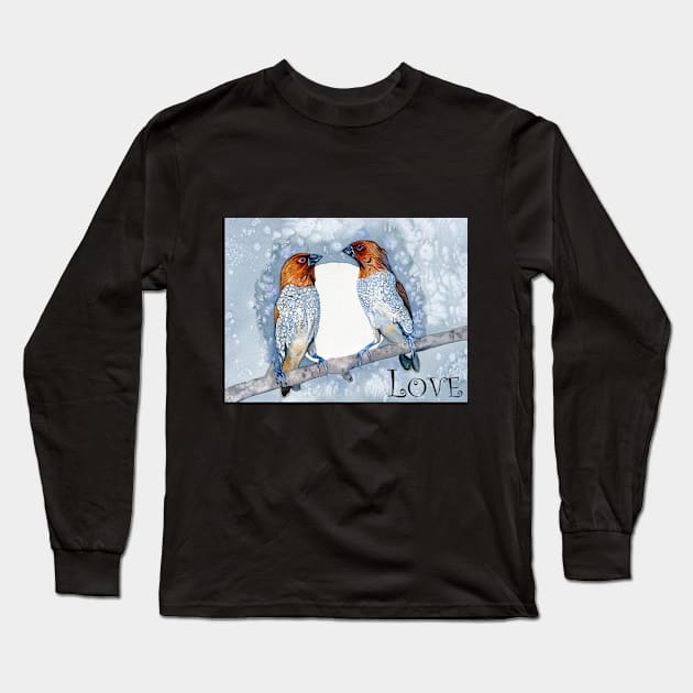 Love Birds Long Sleeve T-Shirt by The Art Aroma